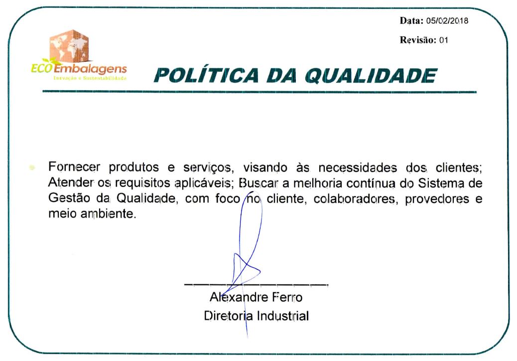 política de qualidade